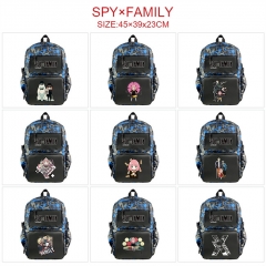 9 Styles SPY×FAMILY Camouflage Waterproof Black Anime Backpack Bag