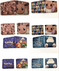 12 Styles Pokemon Pikachu PU Purse Anime Short Wallet