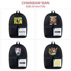 6 Styles Chainsaw Man Nylon Waterproof Black Anime Backpack Bag