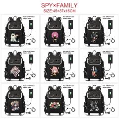 9 Styles SPY×FAMILY Canvas Shoulder Anime Backpack Bag Whit USB