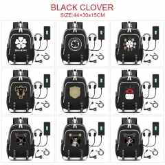 10 Styles Black Clover Anime Backpack Bag with Two USB