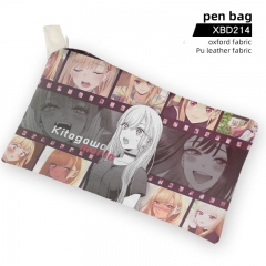 My Dress-Up Darling Cartoon Pattern PU Leather Oxford Fabric Waterproof Anime Pencil Box Bag