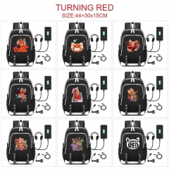 9 Styles Turning Red Anime Backpack Bag with Two USB