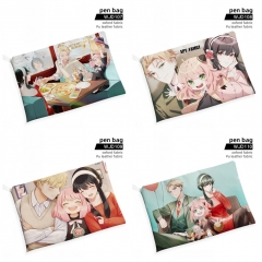 4 Styles SPY×FAMILY Cartoon Character Oxford Fabric Pu Leather Fabric Anime Pen Bag File Pocket