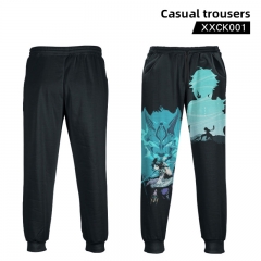 2 Styles Genshin Impact Cosplay Color Printing Anime Casual Trousers Pants