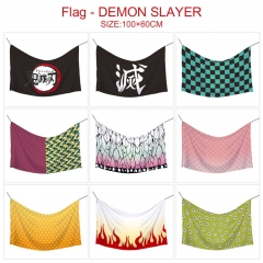 12 Styles Demon Slayer: Kimetsu no Yaiba Hot Sale Fancy Flag Anime Decoration Flag （No Flagpole）