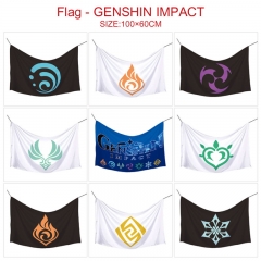 15 Styles Genshin Impact Hot Sale Fancy Flag Anime Decoration Flag （No Flagpole）