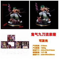 31cm One Piece Zoro Collection Figures Toys Doll Anime Action PVC Figure Toy with Light