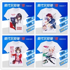 5 Styles Saekano: How to Raise a Boring Girlfriend Cartoon Pattern Short Sleeves Modal Anime T shirts
