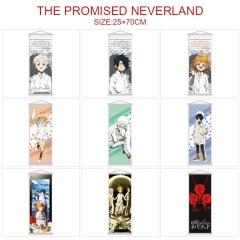 （25*70CM）9 Styles The Promised Neverland Cartoon Wallscrolls Waterproof Anime Wall Scroll