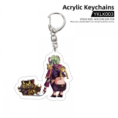4 Styles Genshin Impact Decoration Cartoon Printed Anime Acrylic Keychain