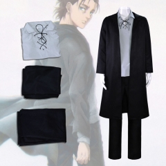 Attack on Titan/Shingeki No Kyojin Eren Jaeger Cartoon Character Cosplay Costume Anime Coat+Top+Pants Set