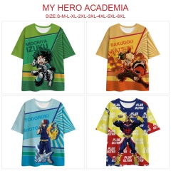 4 Styles My Hero Academia Cartoon Character 3D Printed Anime Milk Silk T-Shirt