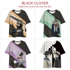 5 Styles Black Clover Cartoon Character 3D Printed Anime Milk Silk T-Shirt