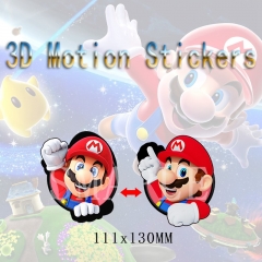 2 Styles Super Mario Bro Cartoon Can Change Pattern Lenticular Flip Anime 3D Stickers