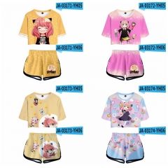 12 Styles SPY×FAMILY Cosplay 3D Digital Print Anime T-shirt And Shorts Set
