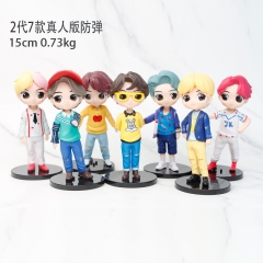 15CM 7PCS/SET 2 Ver K-POP BTS Bulletproof Boy Scouts Cartoon Character Anime PVC Figures Toy