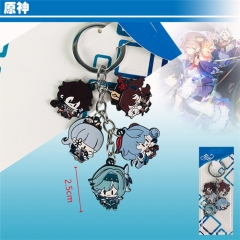 2 Styles Genshin Impact Q Ver Character Anime Keychain Pendant