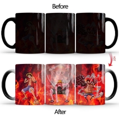 One Piece Cartoon Pattern Ceramic Cup Anime Changing Color Ceramic Mug