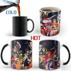 Anime Collection One Piece Demon Slayer Cartoon Pattern Ceramic Cup Anime Changing Color Ceramic Mug