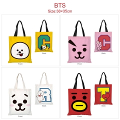 8 Styles K-POP BTS Bulletproof Boy Scouts Cartoon Pattern Canvas Handbag Shoulder Bag