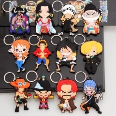 13 Styles One Piece Silica Gel Key Chain Anime Keychain