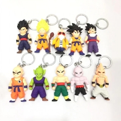 10 Styles Dragon Ball Z Cartoon PVC Key Chain Anime Keychain