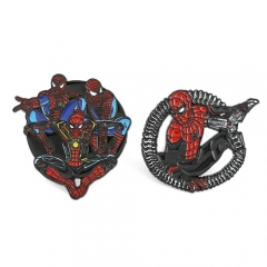 2 Styles Spider Man Pattern Alloy Pin Anime Brooch