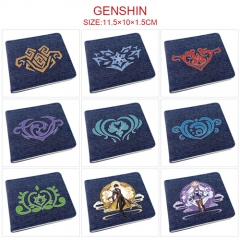 14 Styles Genshin Impact Cartoon Pattern PU Coin Purse Anime Wallet