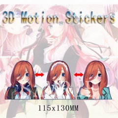 The Quintessential Quintuplets Cartoon Can Change Pattern Lenticular Flip Anime 3D Stickers