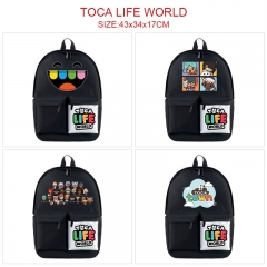 4 Styles Toca Life World Anime Cosplay Cartoon Canvas Colorful Backpack Bag