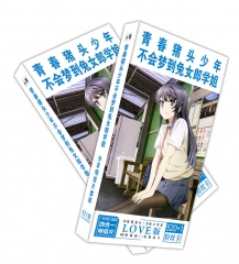 2 Styles 521PCS/BOX Seishun Buta Yarou Series Cartoon Anime Card Sticker Postcard