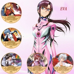 5 Styles EVA/Neon Genesis Evangelion Anime Souvenir Coin Souvenir Badge Cartoon Stainless Steel Decoration Badge