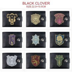 11 Styles Black Clover Cartoon Pattern PU Coin Purse Anime Short Wallet