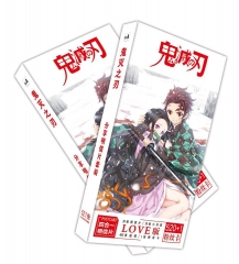 2 Styles 521PCS/BOX Demon Slayer: Kimetsu no Yaiba Anime Card Sticker Postcard