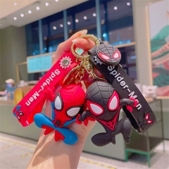 2 Styles Spider Man Anime PVC Figure Keychain