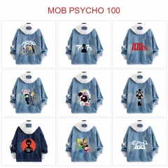 9 Styles Mob Psycho 100 Cartoon Pattern Anime Denim Jacket Costume