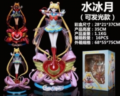 35CM Anime GK Pretty Soldier Sailor Moon Tsukino Usagi  With Light Action Figure Toy