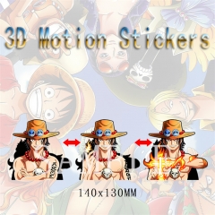 One Piece Ace Cartoon Can Change Pattern Lenticular Flip Anime 3D Stickers