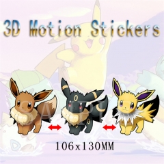 Pokemon Eevee Eeveelution Cartoon Can Change Pattern Lenticular Flip Anime 3D Stickers