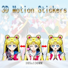 Pretty Soldier Sailor Moon Tsukino Usagi Cartoon Can Change Pattern Lenticular Flip Anime 3D Stickers