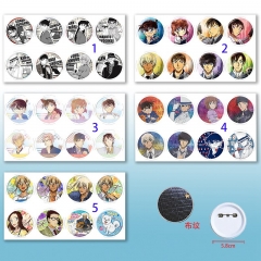 8PCS/SET 5 Styles Detective Conan Anime Brooch and Pin Set