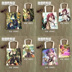 4 Styles Genshin Impact Cartoon Cosplay Decoration Cartoon Character Anime Canvas Tote Bag