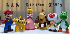 6PCS/SET 10-15CM Super Mario Bro Anime Action PVC Figure Toy