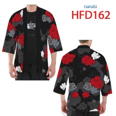 Naruto Cartoon Color Printing Short Sleeve T Shirt Anime Kimono