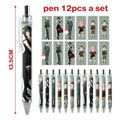 3 Styles 12pcs/set Spy×Family Cartoon Character Anime Ballpoint Pen