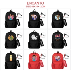 3 Colors 21 Styles Encanto Canvas Anime Backpack Bag+Pencil Bag Set