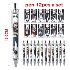 12pcs/set Black Clover Cartoon Character Anime Ballpoint Pen