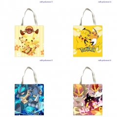 7 Styles 33*38cm Pokemon Pikachu Cartoon Pattern Canvas Anime Bag