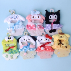 7 Styles 9CM My Melody Hello Kitty Pochacco Kuromi Pom Pom Purin Cinnamorol Anime Plush Toy Pendant